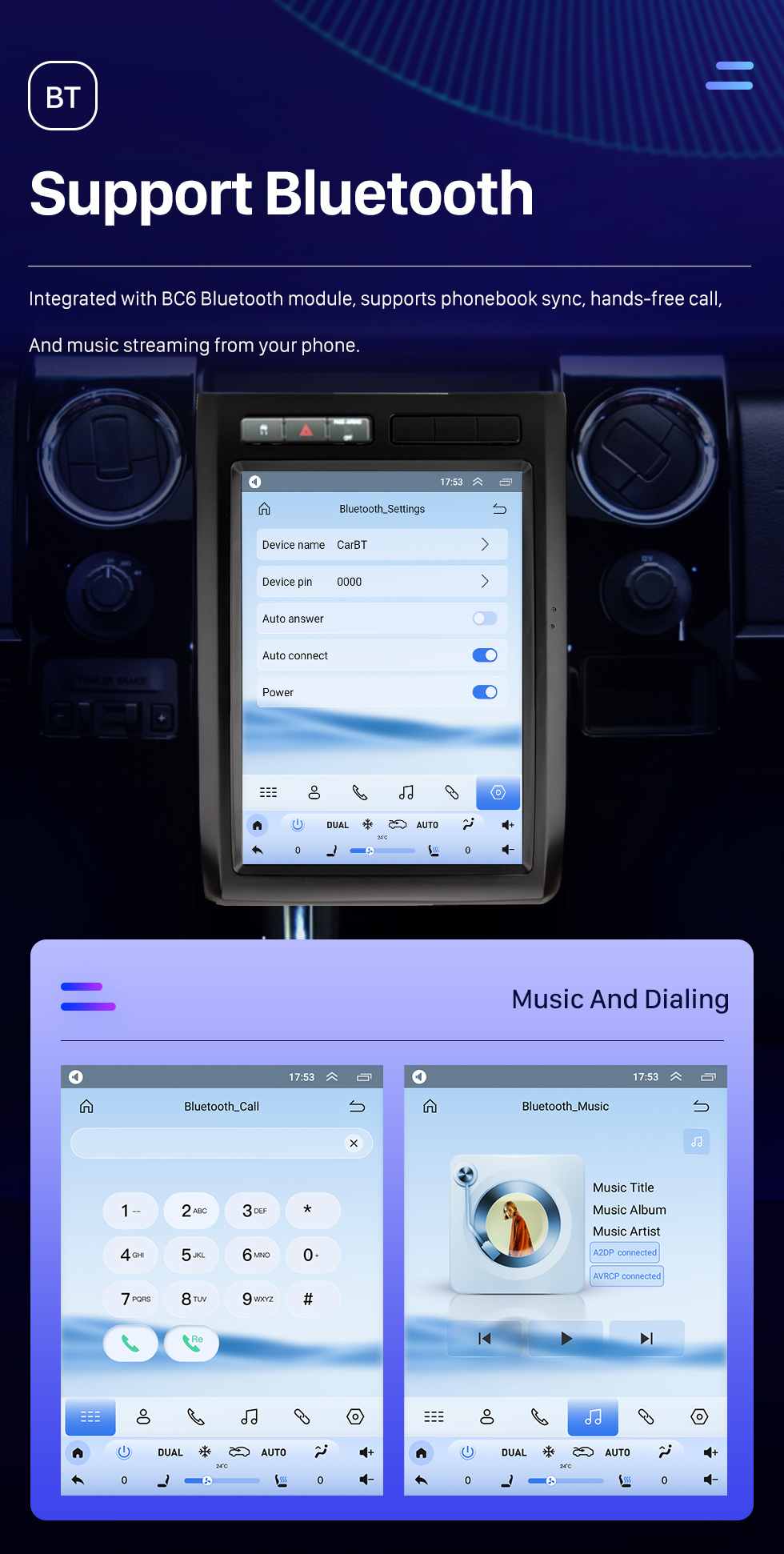 Seicane 12,1-дюймовая автомобильная стереосистема Android для Ford Mustang F150 2008–2012 гг. Встроенная поддержка Carplay DSP Bluetooth FM / AM-радио Внешняя автомобильная камера Управление рулевым колесом