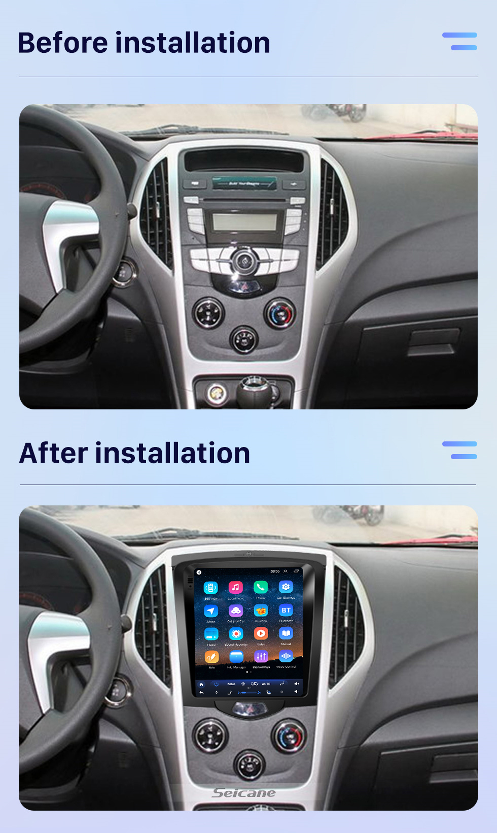 Seicane For 2014-2015 BYD F3 Radio 9.7 inch Android 10.0 GPS Navigation with HD Touchscreen Bluetooth support Carplay Rear camera Seicane For 2014-2015 BYD F3 Radio 9.7 inch Android 10.0 GPS Navigation with HD Touchscreen Bluetooth support Carplay Rear camera