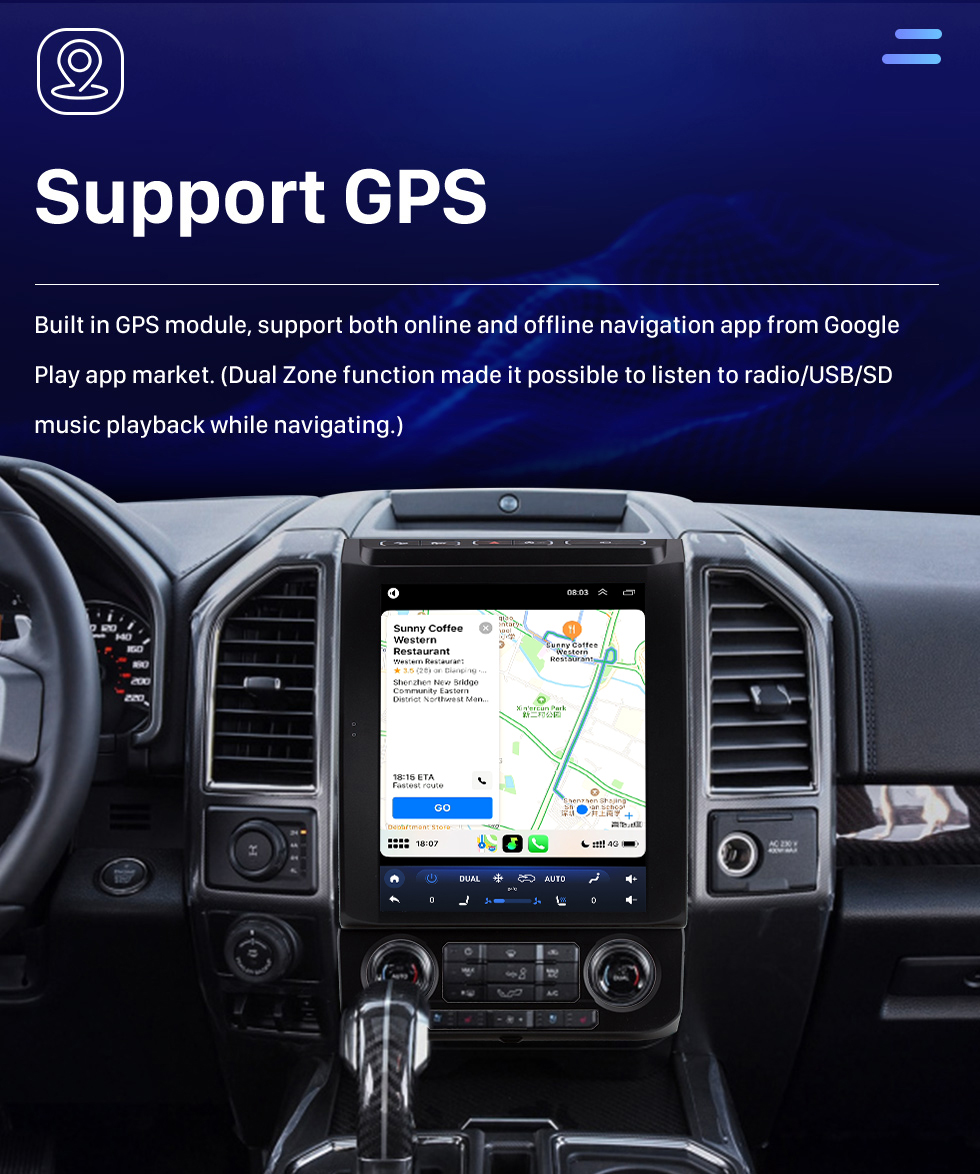 Seicane 12,1-дюймовый сенсорный экран Android 10.0 HD для 2015-2020 Ford Mustang F150 Стерео Автомобильный радиоприемник Bluetooth Carplay Стереосистема Поддержка AHD-камеры Seicane 12,1-дюймовый сенсорный экран Android 10.0 HD для 2015-2020 Ford Mustang F150 Стерео Автомобильный радиоприемник Bluetooth Carplay Стереосистема Поддержка AHD-камеры