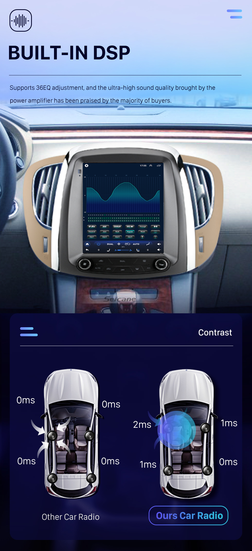 Seicane El mejor sistema de Audio Multimedia para coche para Buick Lacrosse 2009-2012 con pantalla IPS DSP compatible con navegación GPS Bluetooth Carplay 360 ° Cámara