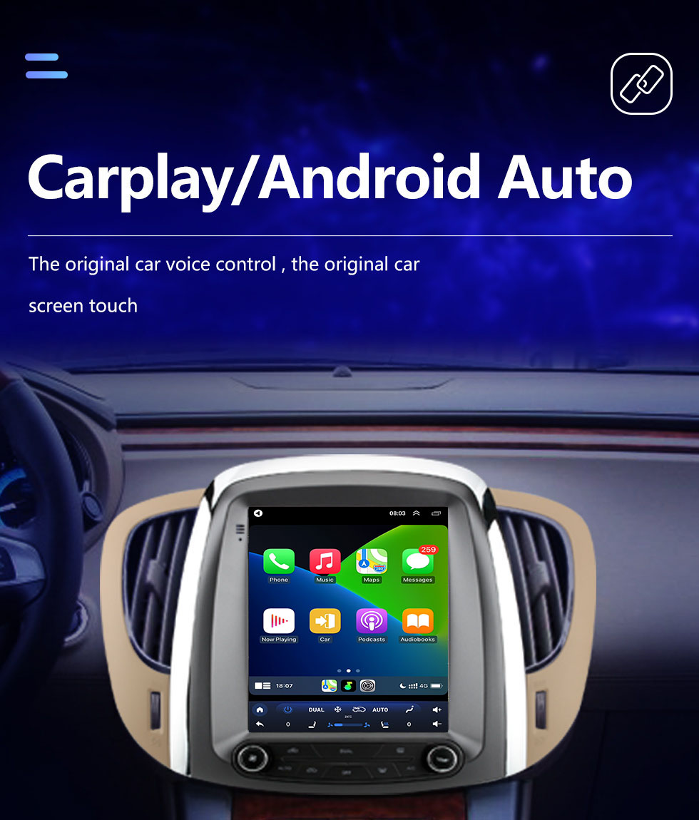 Seicane El mejor sistema de Audio Multimedia para coche para Buick Lacrosse 2009-2012 con pantalla IPS DSP compatible con navegación GPS Bluetooth Carplay 360 ° Cámara