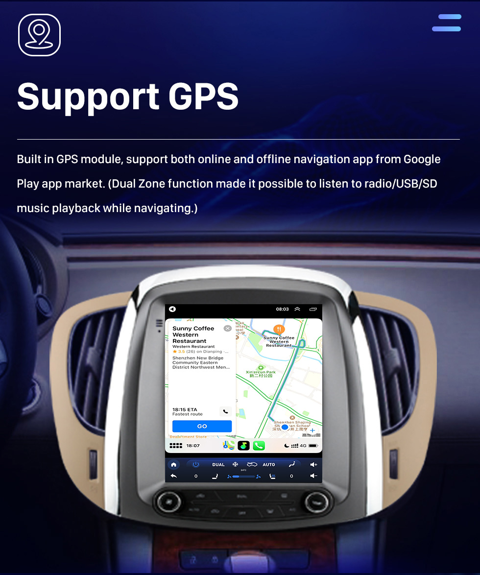 Seicane El mejor sistema de Audio Multimedia para coche para Buick Lacrosse 2009-2012 con pantalla IPS DSP compatible con navegación GPS Bluetooth Carplay 360 ° Cámara