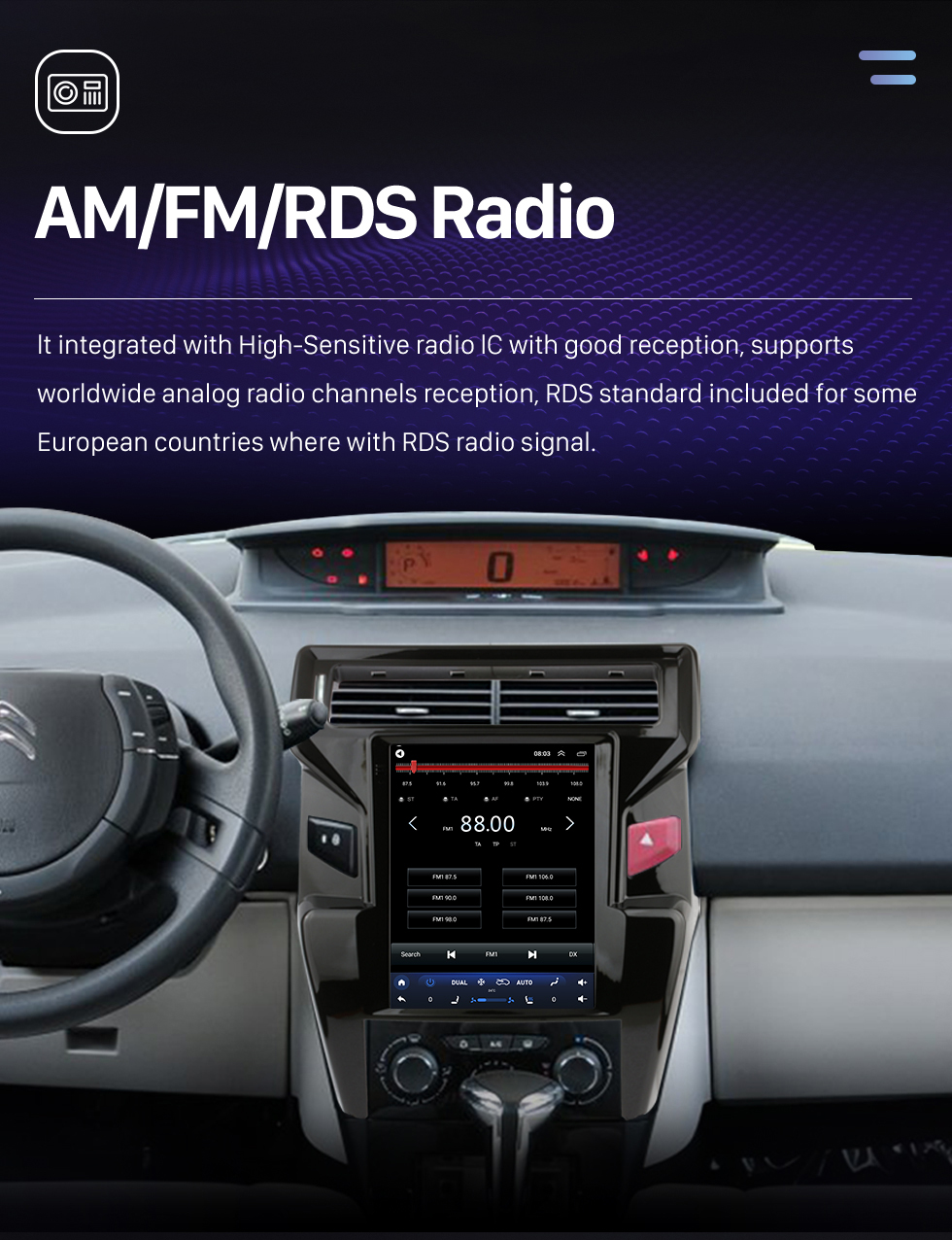 Seicane Für 2012-2016 Citroen Quatre (High) Radio Android 10.0 9,7 Zoll HD Touchscreen Bluetooth mit GPS-Navigationssystem Carplay-Unterstützung 1080P AHD-Kamera DVR OBD2 Seicane Für 2012-2016 Citroen Quatre (High) Radio Android 10.0 9,7 Zoll HD Touchscreen Bluetooth mit GPS-Navigationssystem Carplay-Unterstützung 1080P AHD-Kamera DVR OBD2