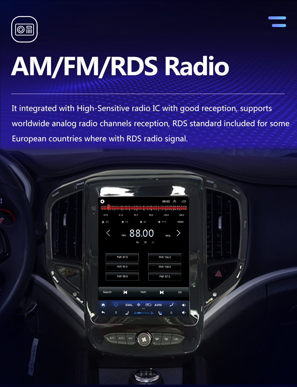 Seicane Para 2017-2018 Zhonghua V3 Radio 9.7 pulgadas Android 10.0 Navegación GPS con pantalla táctil HD Soporte Bluetooth Carplay Cámara trasera