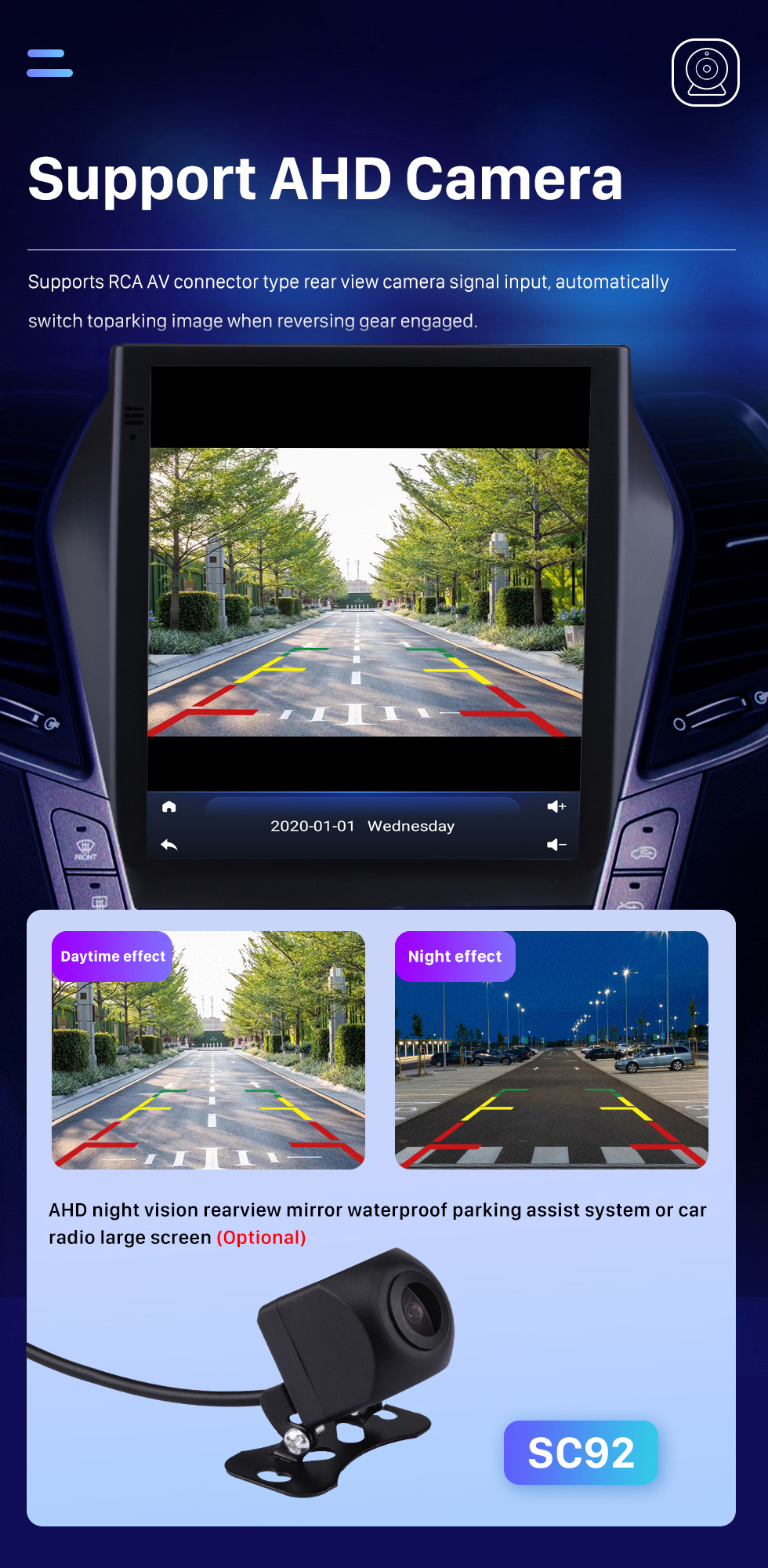 Seicane  9.7 inch HD Touchscreen for 2013 2014-2017 Hyundai Santa Fe IX45 Sonata Android 10.0 Radio GPS Navigation Bluetooth support Rearview Camera OBD2 