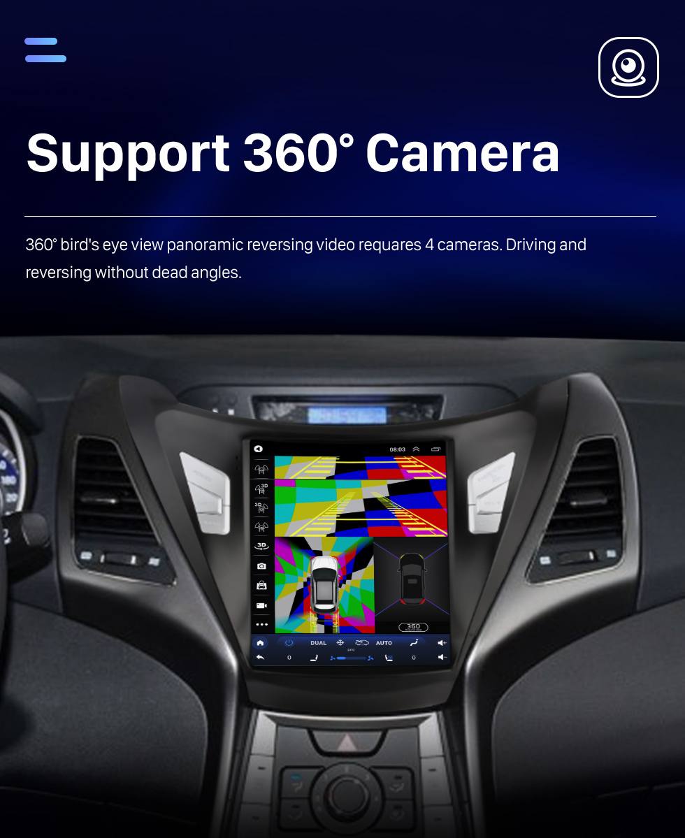 Seicane Para 2011-2013 Hyundai Avante Elantra LHD 9.7 polegadas Android 10.0 HD Touchscreen Estéreo Bluetooth GPS Navegação Rádio com Wifi AUX USB Controle de Volante Suporte DVR Câmera Retrovisor OBD