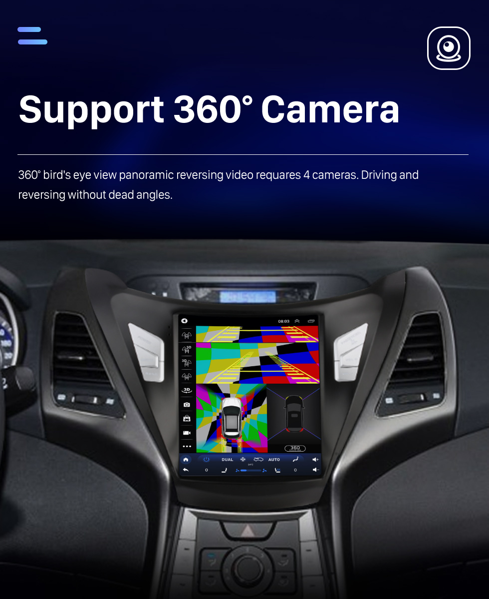 Seicane Para 2011-2013 Hyundai Avante Elantra LHD 9.7 pulgadas Android 10.0 HD Pantalla táctil Estéreo Bluetooth Navegación GPS Radio con Wifi AUX USB Soporte de control del volante DVR Cámara retrovisora OBD