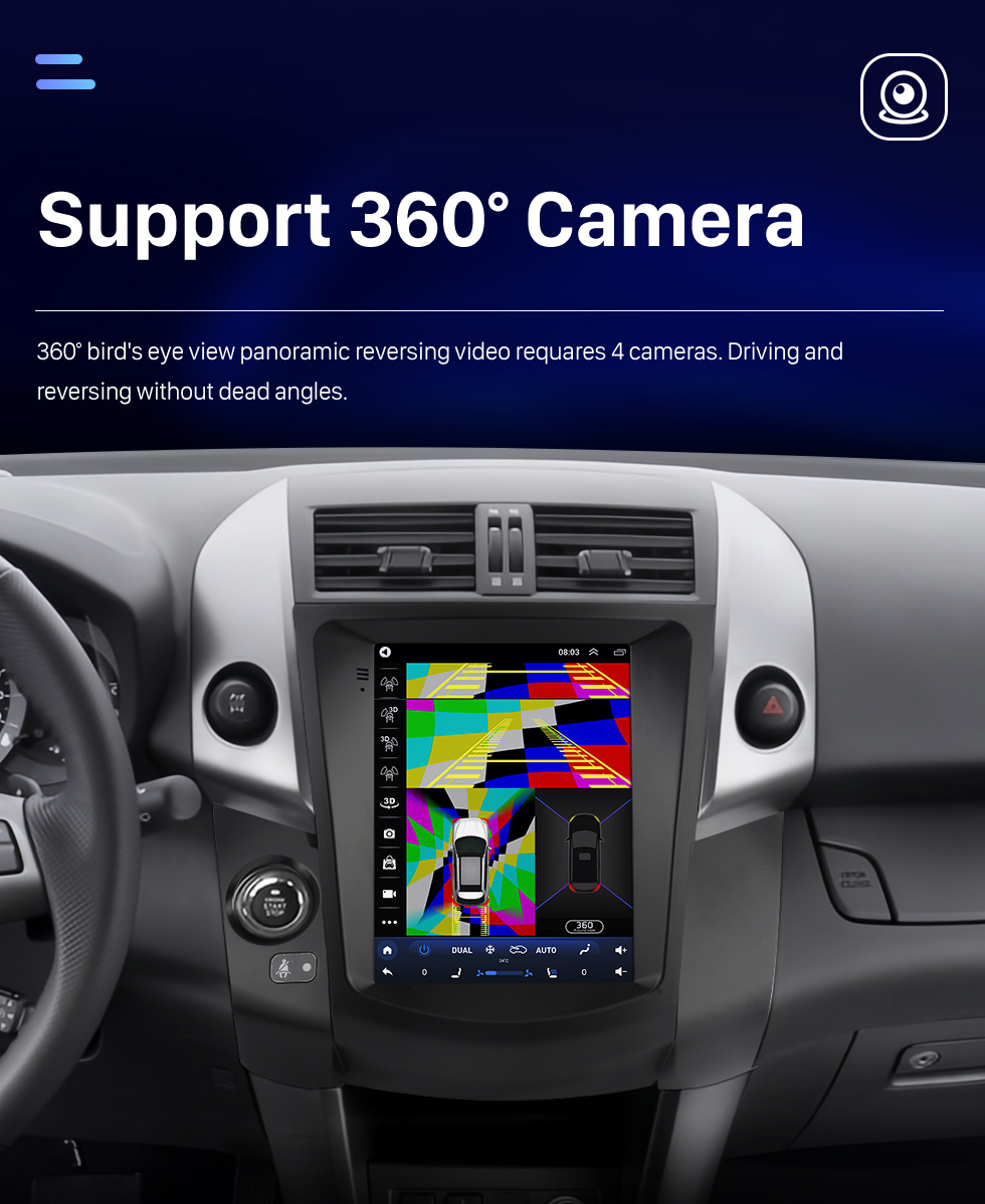 Seicane Android 10.0 9.7 polegadas hd touchscreen para toyota rav4 2008 2009 2010 2011 navegação gps rádio bluetooth aux wifi suporte 4g carplay obd2 swc dvr tv digital câmera de backup