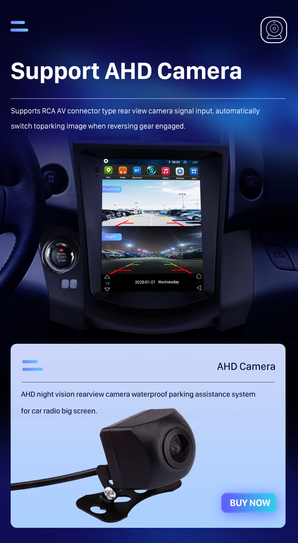 Seicane Android 10.0 Écran tactile HD de 9,7 pouces pour Toyota RAV4 2008 2009 2010 2011 Radio de navigation GPS Prise en charge Bluetooth AUX WIFI 4G Carplay OBD2 SWC DVR Caméra de recul TV numérique