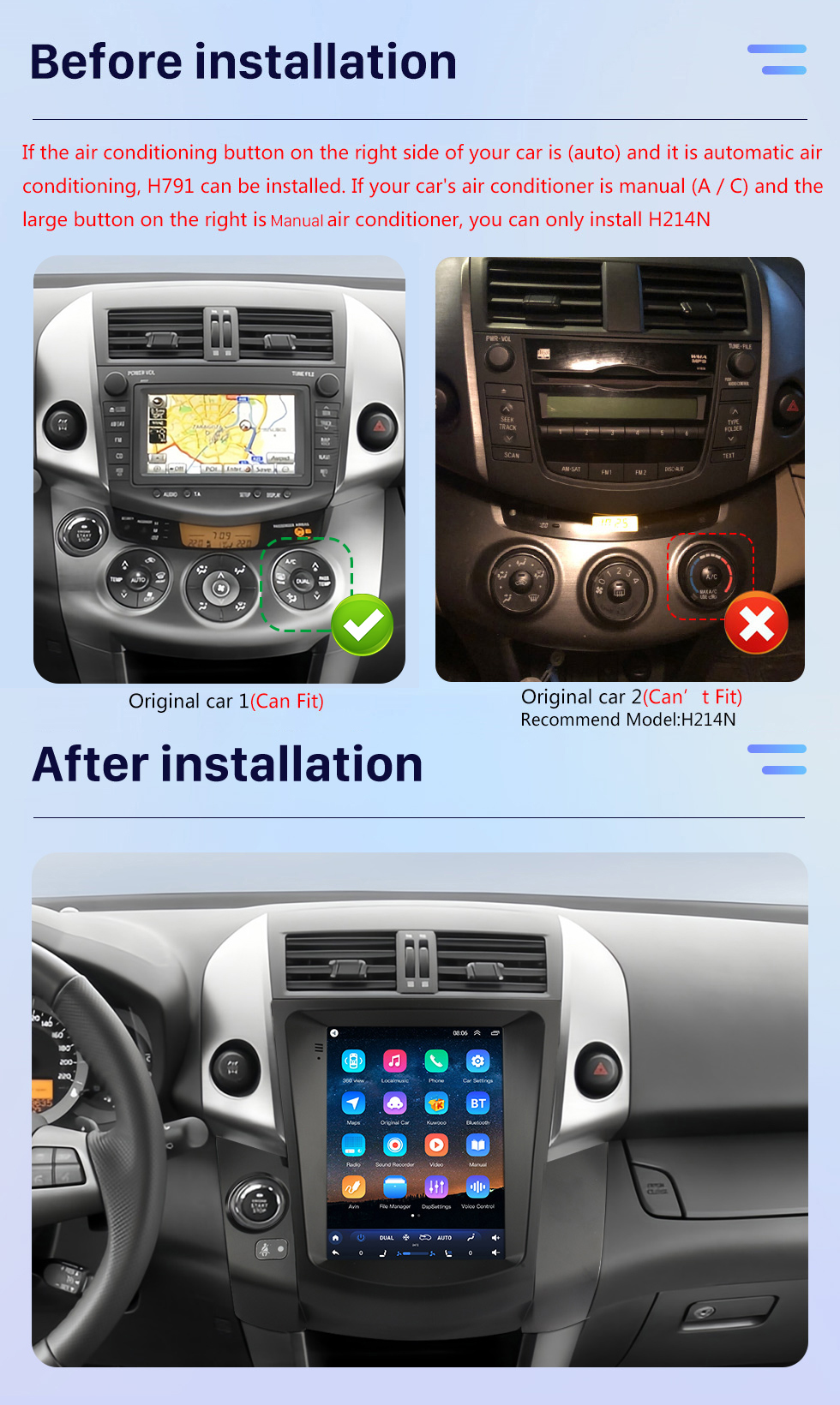 Seicane Android 10.0 9,7-дюймовый HD-сенсорный экран для Toyota RAV4 2008 2009 2010 2011 GPS-навигация Радио Bluetooth Поддержка AUX WIFI 4G Carplay OBD2 SWC DVR Цифровая ТВ-камера резервного копирования