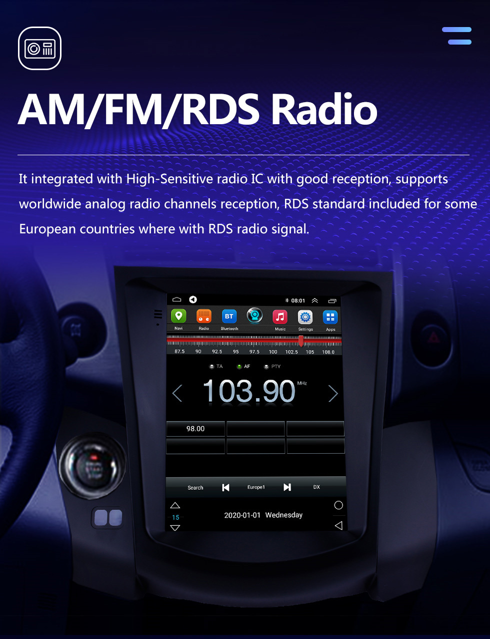 Seicane Android 10.0 Pantalla táctil HD de 9.7 pulgadas para Toyota RAV4 2008 2009 2010 2011 Navegación GPS Radio Bluetooth AUX WIFI compatible 4G Carplay OBD2 SWC DVR TV digital Cámara de respaldo