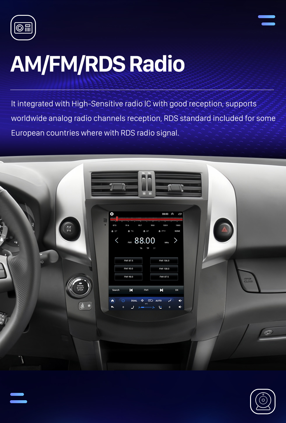 Seicane Android 10.0 9,7-дюймовый HD-сенсорный экран для Toyota RAV4 2008 2009 2010 2011 GPS-навигация Радио Bluetooth Поддержка AUX WIFI 4G Carplay OBD2 SWC DVR Цифровая ТВ-камера резервного копирования