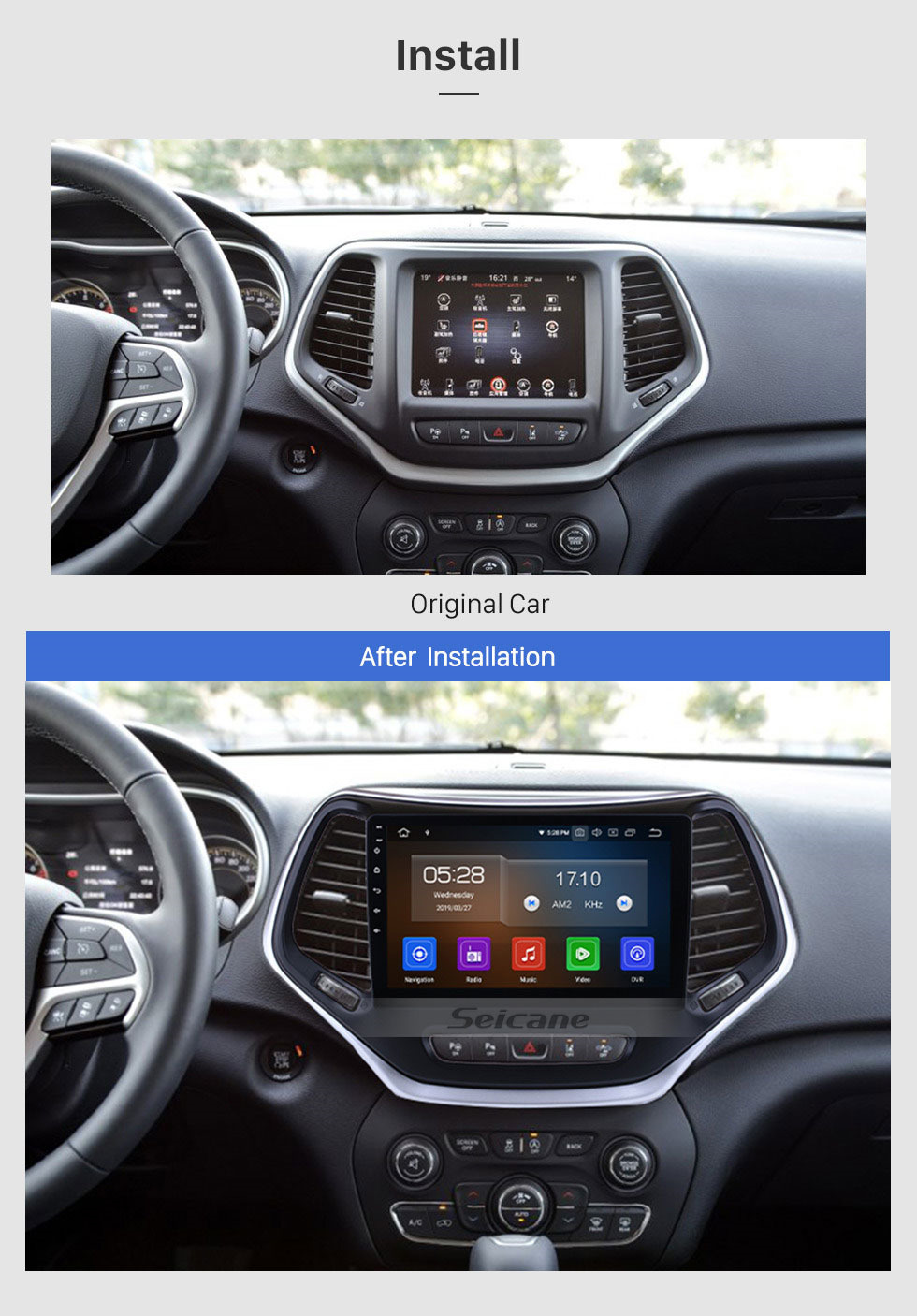 Seicane 10,1 polegadas Android 9.0 Rádio Sistema de Navegação GPS 2016 Jeep Grand Cherokee com OBD2 DVR 4G WIFI Bluetooth backup Camera Espelho Link Control Volante Seicane 10,1 polegadas Android 9.0 Rádio Sistema de Navegação GPS 2016 Jeep Grand Cherokee com OBD2 DVR 4G WIFI Bluetooth backup Camera Espelho Link Control Volante