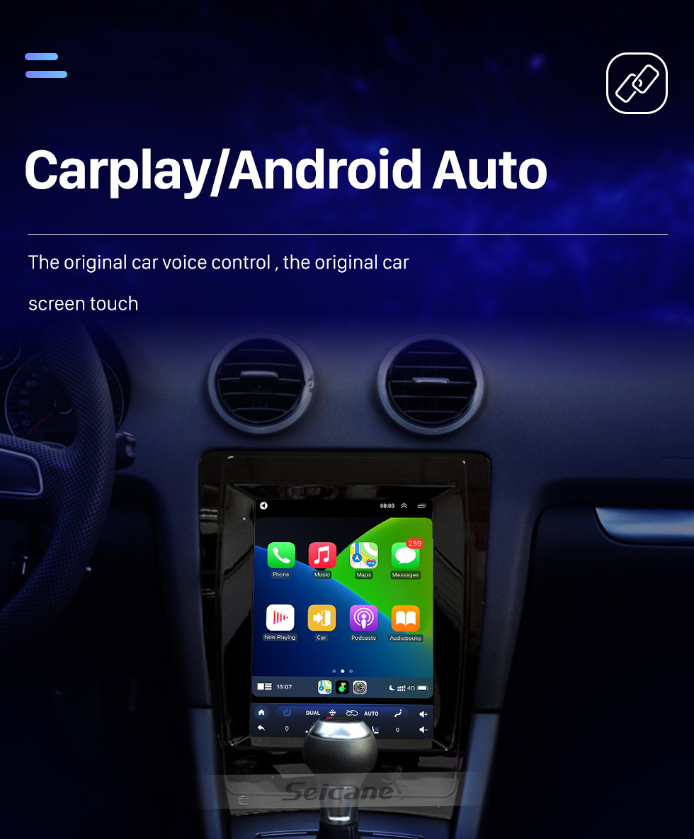 Seicane Android 10.0 9.7 pulgadas para 2008-2012 AUDI A3 Radio con pantalla táctil HD Sistema de navegación GPS Soporte Bluetooth Carplay TPMS
