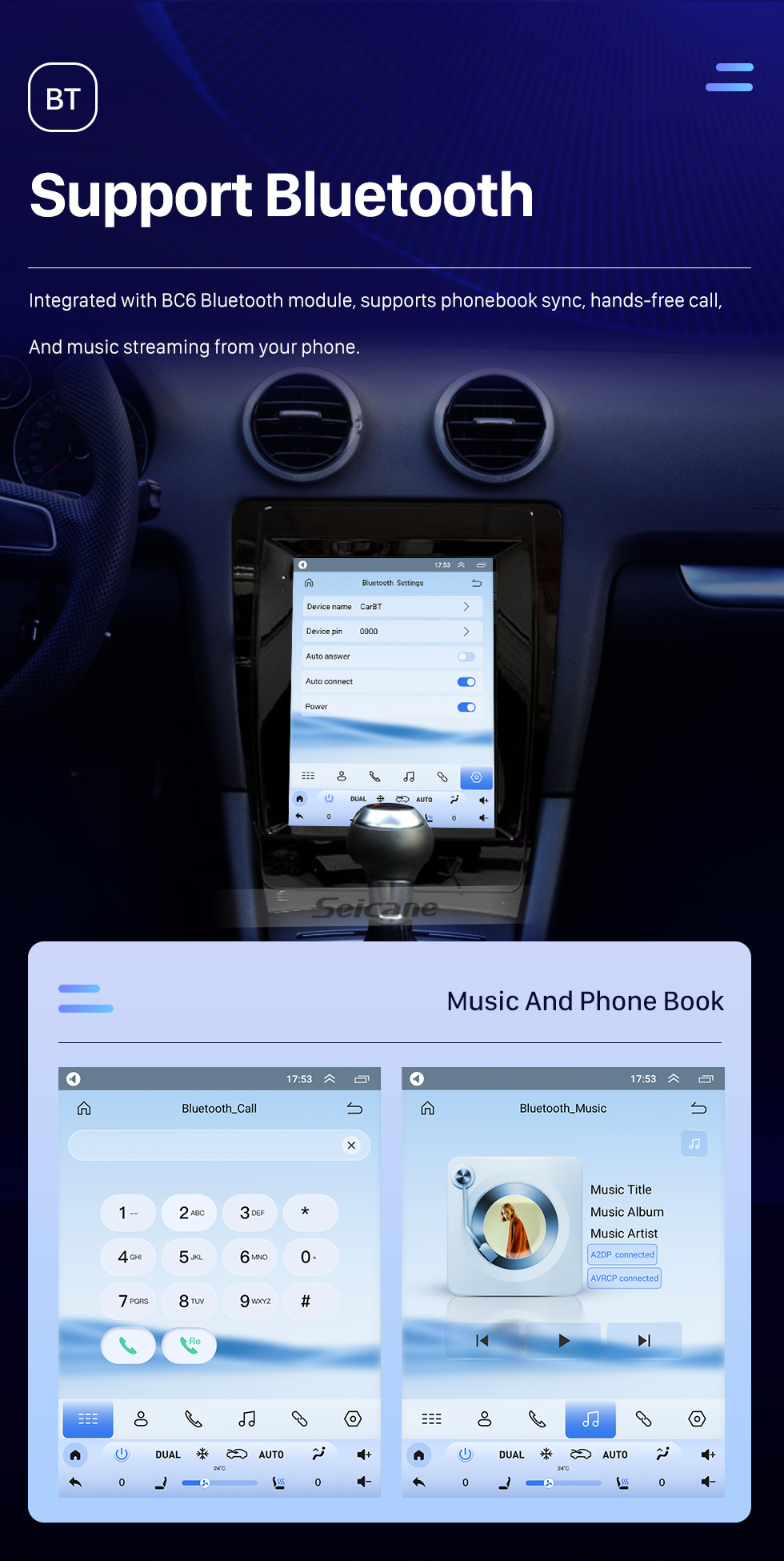 Seicane Android 10.0 9.7 polegadas para 2008-2012 AUDI A3 Rádio com HD Touchscreen GPS Sistema de Navegação Suporte Bluetooth Carplay TPMS Seicane Android 10.0 9.7 polegadas para 2008-2012 AUDI A3 Rádio com HD Touchscreen GPS Sistema de Navegação Suporte Bluetooth Carplay TPMS