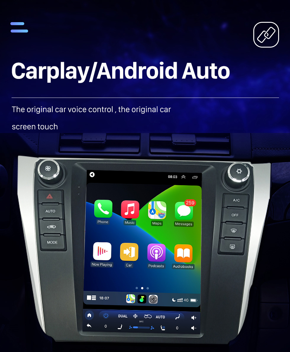 Seicane 9,7 polegadas android 10.0 para 2012-2016 Toyota Camry GPS carro estéreo com 36eq dsp embutido suporte carplay 4g wifi tv digital ahd câmera dab +