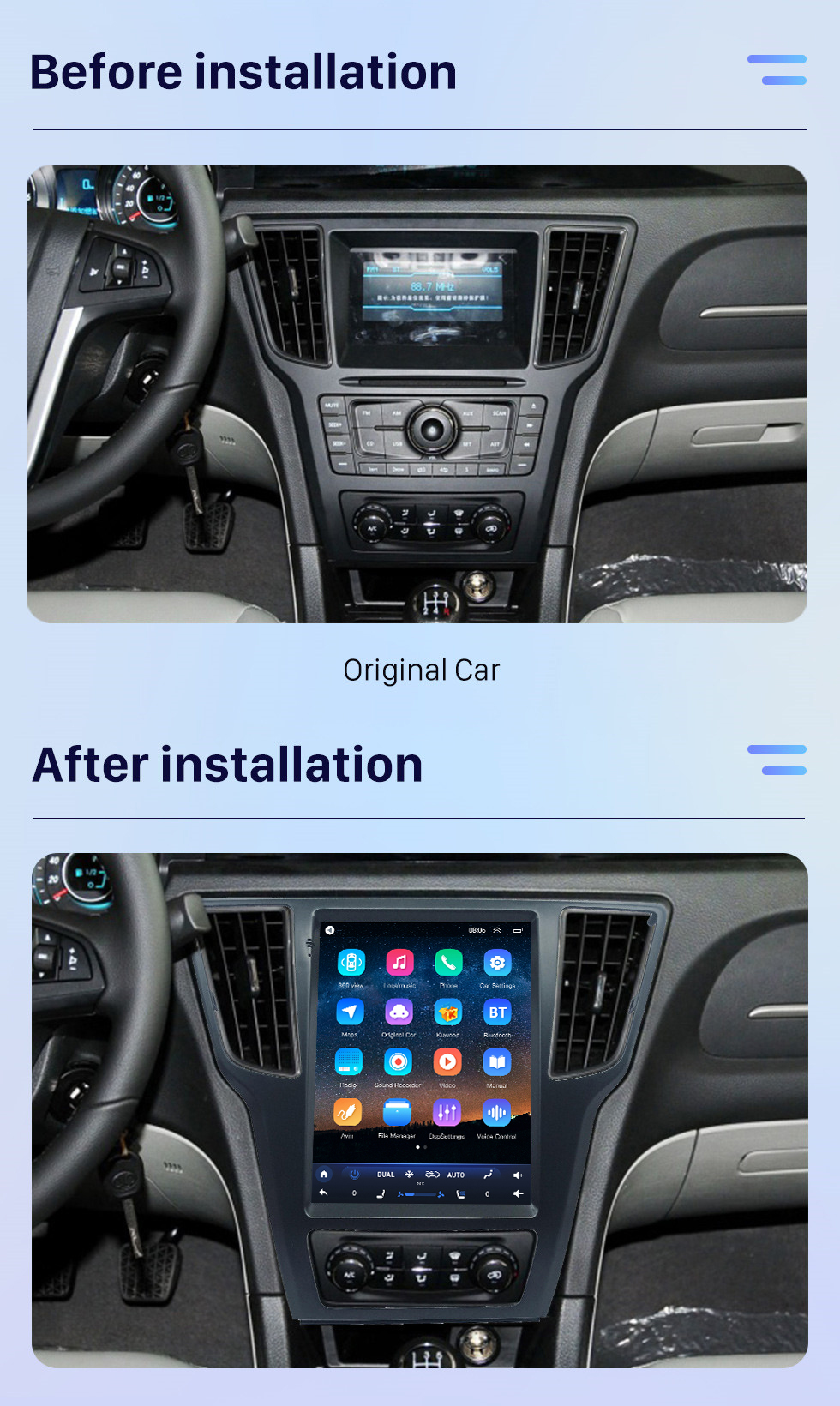 Seicane Android 10.0 para 2014-2016 BAIC Saab D50 Rádio Sistema de Navegação GPS de 9,7 polegadas com Bluetooth HD Touchscreen Suporte Carplay SWC DAB + TV Digital 360 ° Câmera