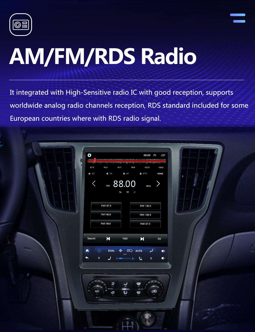 Seicane Android 10.0 Pour 2014-2016 BAIC Saab D50 Radio Système de navigation GPS de 9,7 pouces avec écran tactile Bluetooth HD Prise en charge de Carplay SWC DAB + TV numérique Caméra 360 °