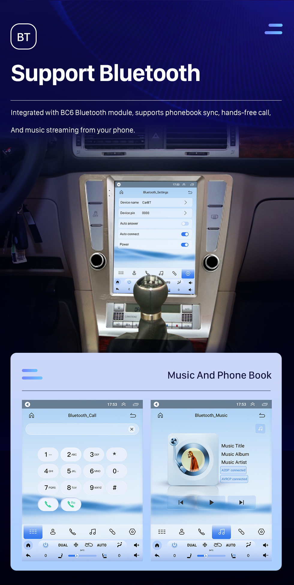 Seicane Für 2004-2010 Volkswagen Passat b7 Radio 9,7 Zoll Android 10.0 HD Touchscreen Bluetooth mit GPS-Navigationssystem Carplay-Unterstützung 1080P AHD-Kamera DSP TPMS OBD2