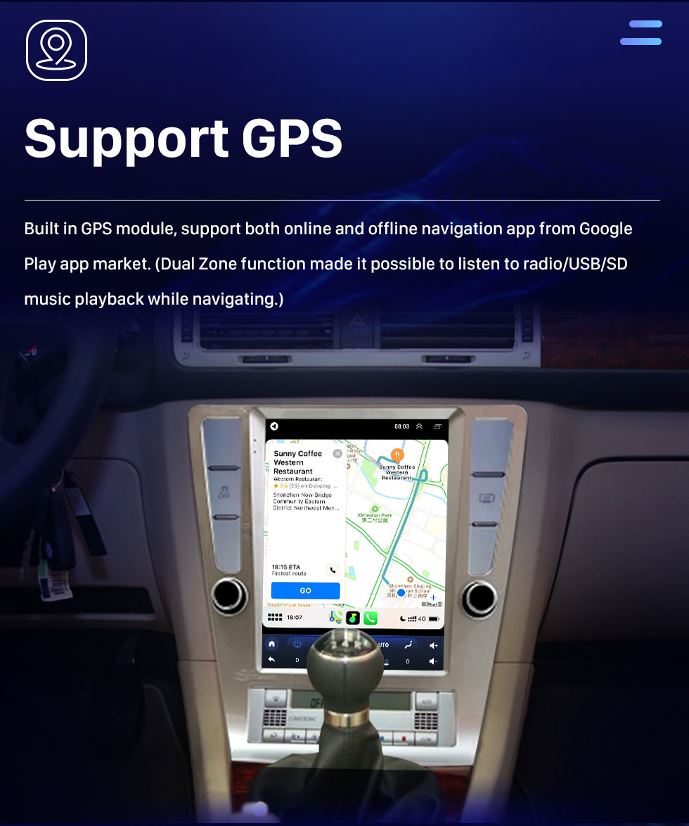Seicane Para 2004-2010 Volkswagen Passat b7 Rádio 9,7 polegadas Android 10.0 HD Touchscreen Bluetooth com sistema de navegação GPS Suporte para carplay 1080P AHD Câmera DSP TPMS OBD2
