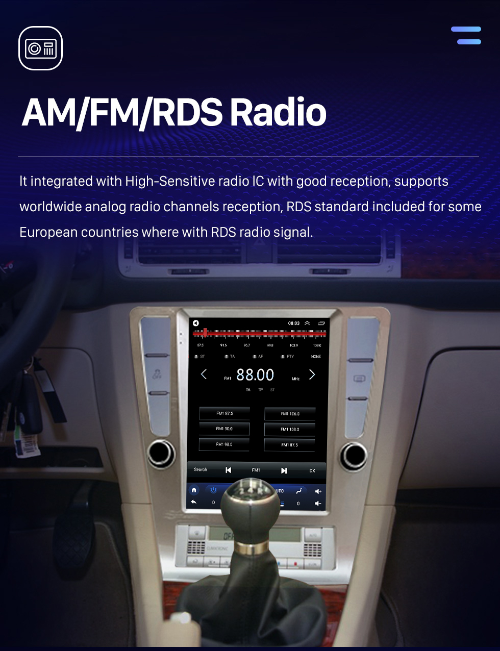 Seicane Pour 2004-2010 Volkswagen Passat b7 Radio 9,7 pouces Android 10.0 HD Écran tactile Bluetooth avec système de navigation GPS Prise en charge Carplay Caméra 1080P AHD DSP TPMS OBD2