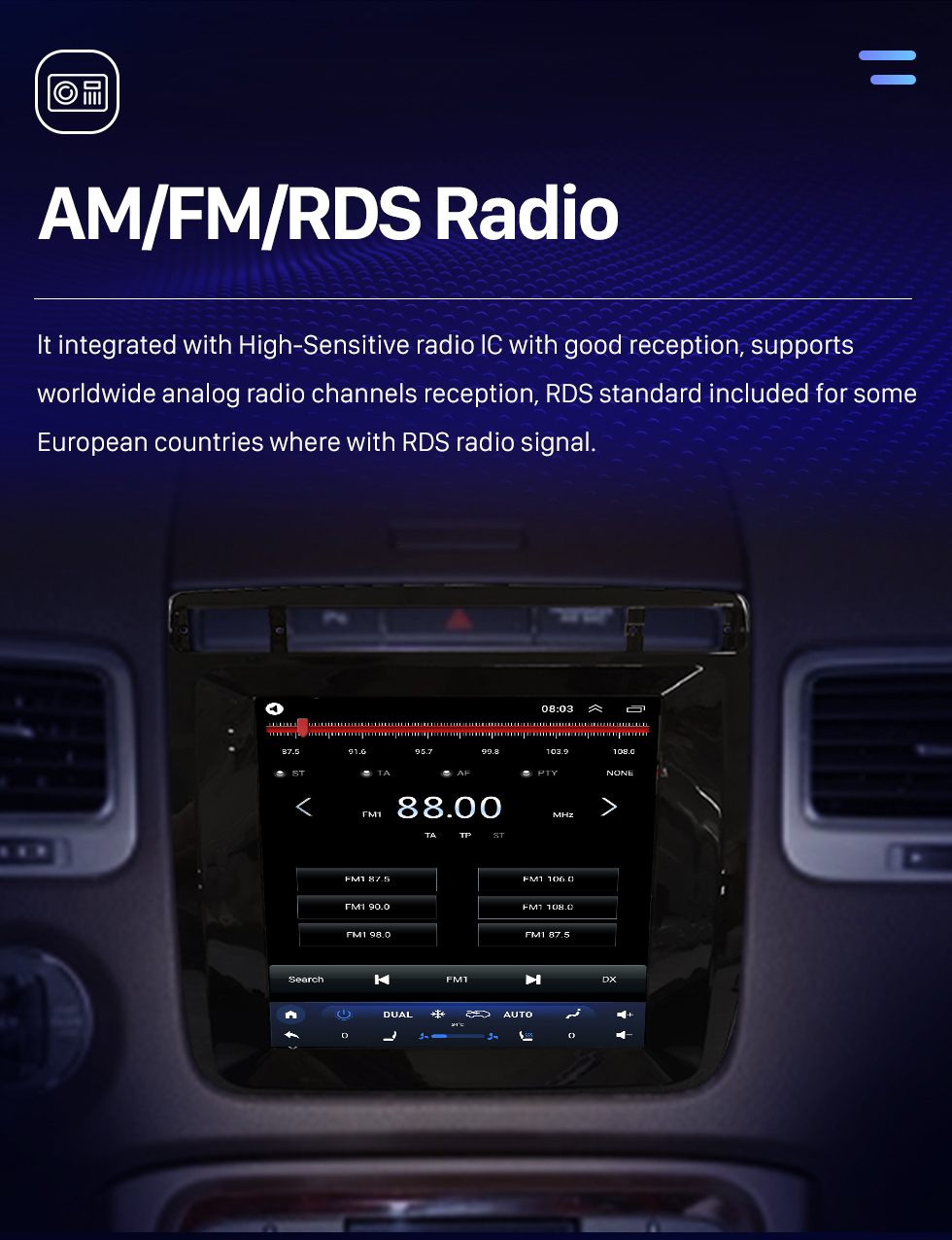 Seicane OEM 9,7 Zoll Android 10.0 Radio für 2010-2017 Volkswagen NEU Touareg Bluetooth WIFI HD Touchscreen GPS Navigationsunterstützung Carplay Rückfahrkamera DAB+ OBD2