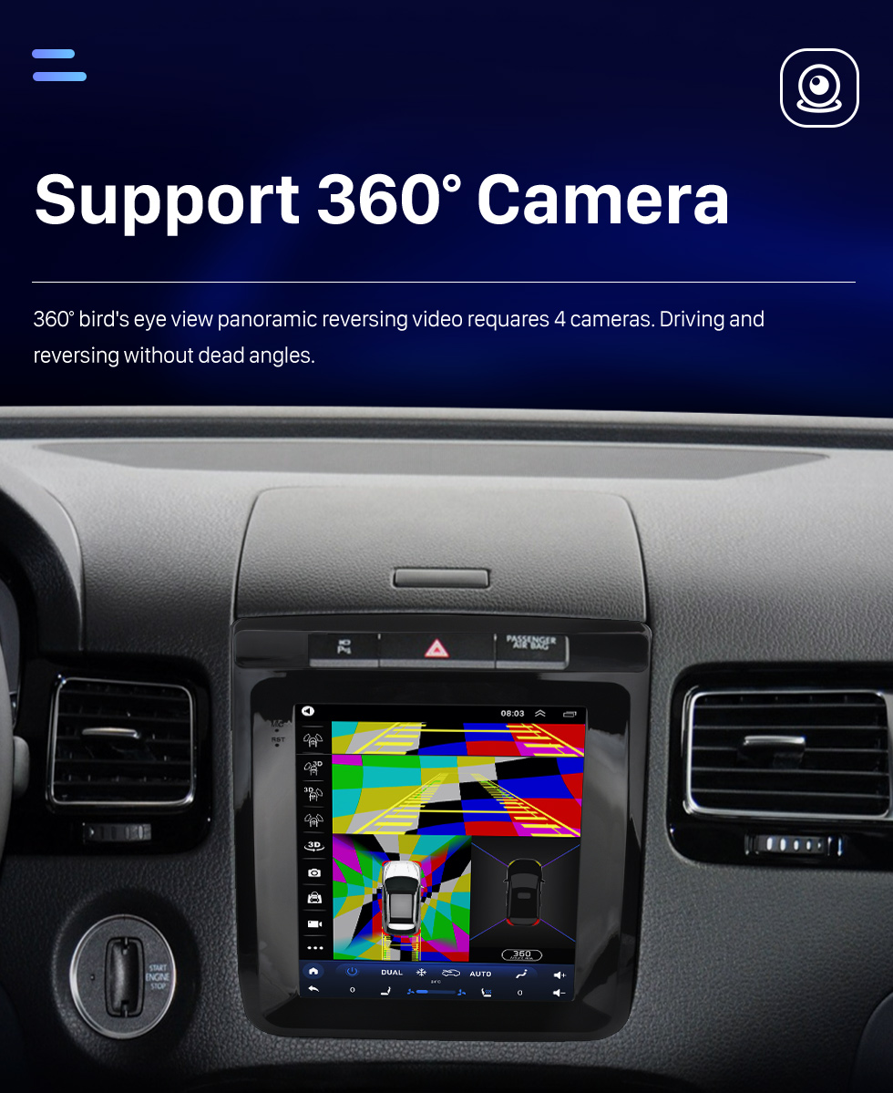 Seicane OEM 9.7 pulgadas Android 10.0 Radio para 2010-2017 Volkswagen NUEVO Touareg Bluetooth WIFI HD Pantalla táctil Soporte de navegación GPS Carplay Cámara trasera DAB + OBD2