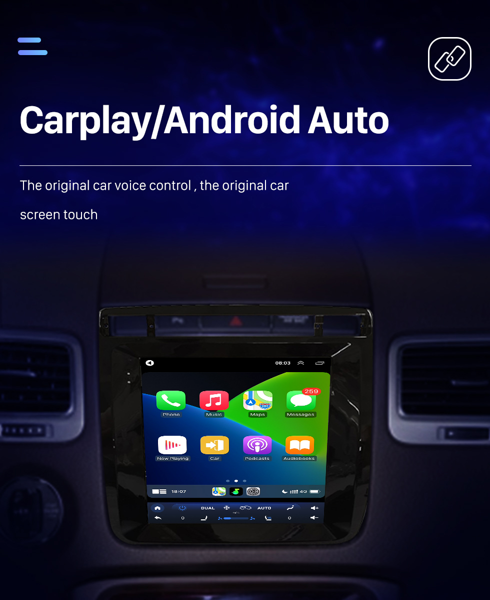 Seicane OEM 9,7 polegadas Android 10.0 Rádio para 2010-2017 Volkswagen NOVO Touareg Bluetooth WIFI HD Touchscreen GPS Suporte de navegação Carplay Câmera traseira DAB + OBD2