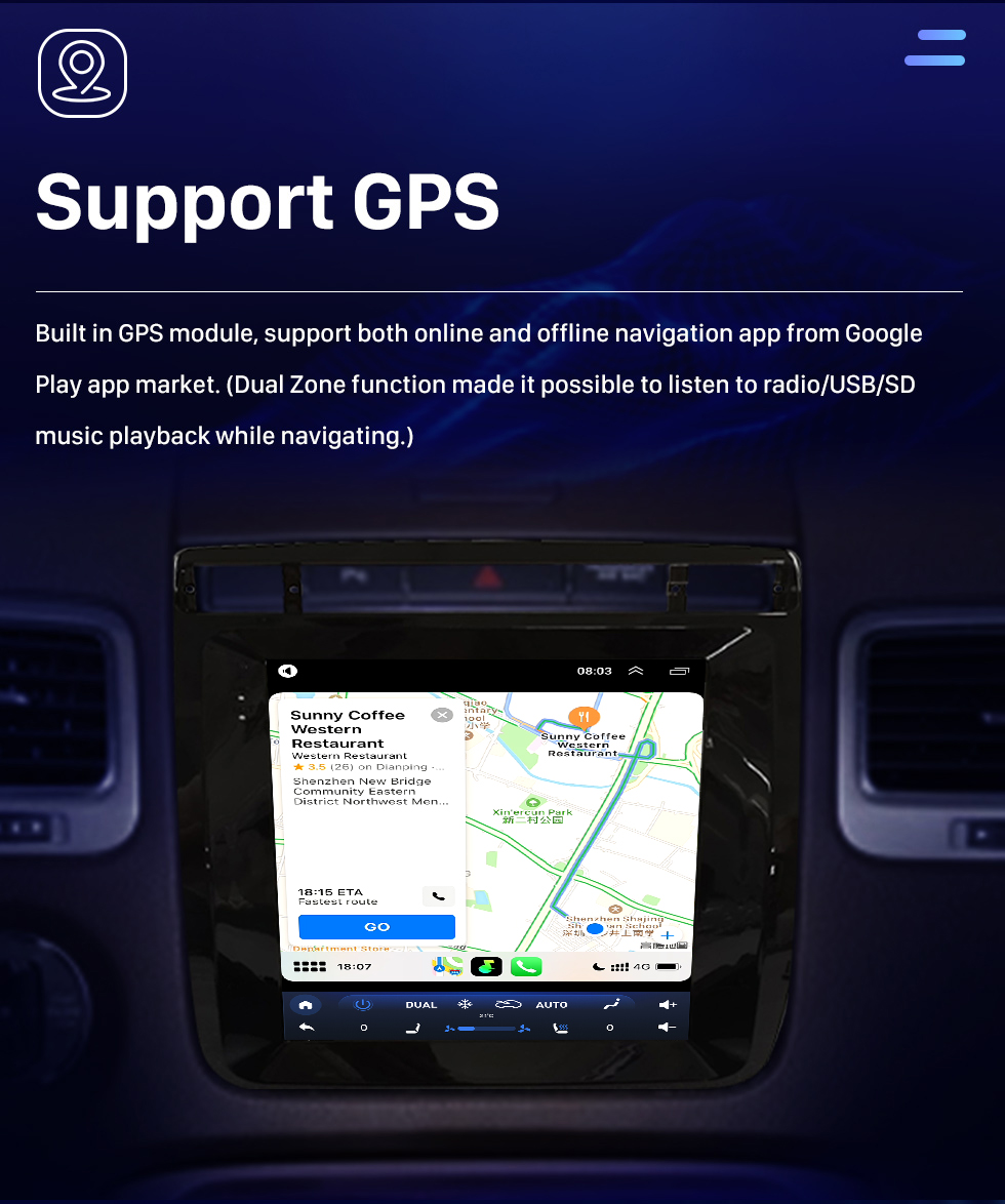 Seicane OEM 9,7 pouces Android 10.0 Radio pour 2010-2017 Volkswagen NOUVEAU Touareg Bluetooth WIFI HD Écran tactile Prise en charge de la navigation GPS Carplay Caméra arrière DAB + OBD2