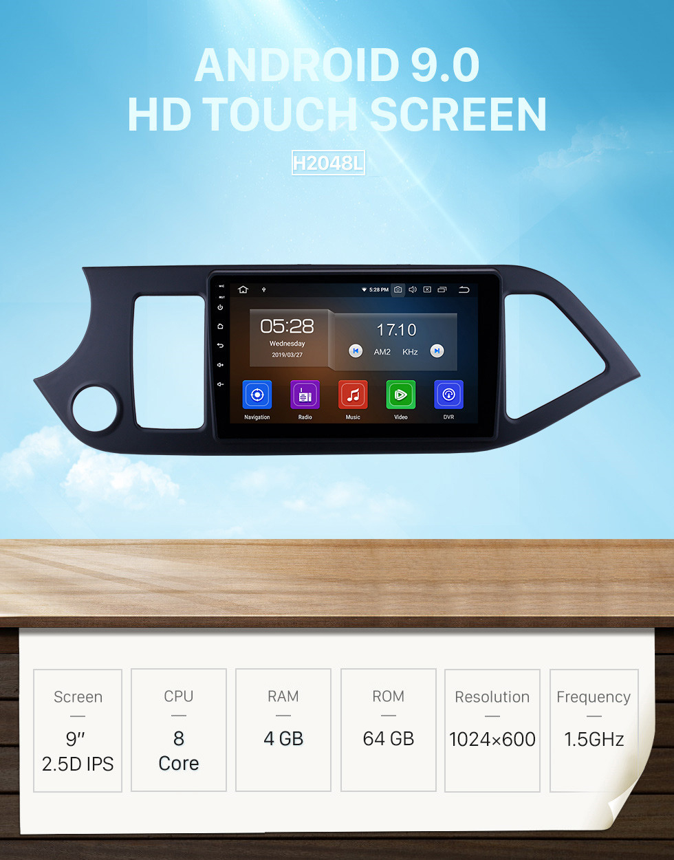 Seicane 9-дюймовый Android 9.0 GPS-навигатор с сенсорным экраном для 2011-2014 KIA Morning Picanto Поддержка радио Bluetooth TPMS DVR OBD Mirror Link 3G WiFi ТВ Резервная камера видео Seicane 9-дюймовый Android 9.0 GPS-навигатор с сенсорным экраном для 2011-2014 KIA Morning Picanto Поддержка радио Bluetooth TPMS DVR OBD Mirror Link 3G WiFi ТВ Резервная камера видео