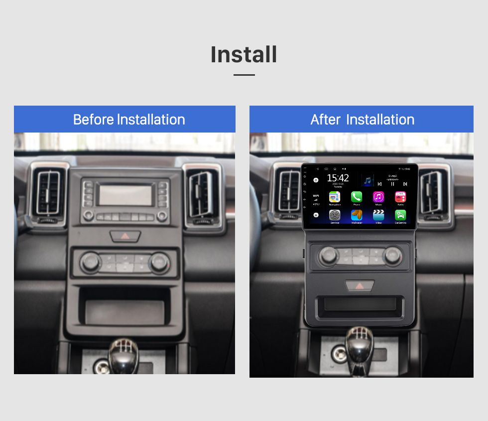 Seicane Pantalla táctil Android 10.0 HD de 9 pulgadas para 2015-2018 Ford Mustang Low Radio Sistema de navegación GPS con soporte WIFI Bluetooth Carplay Control del volante DVR OBD 2