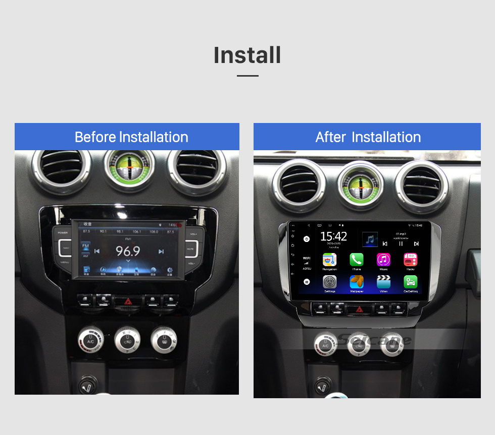 Seicane Para 2010-2017 BAIC BJ40 Radio Android 12.0 HD Pantalla táctil Sistema de navegación GPS de 9 pulgadas con soporte Bluetooth Carplay DVR