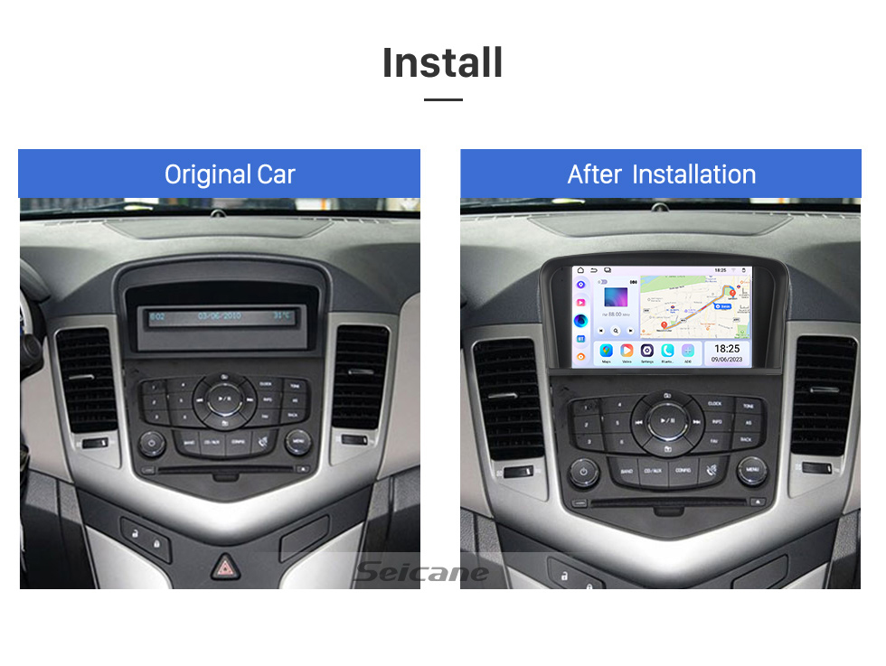 Seicane OEM Android 10.0 pour 2008-2014 Chevrolet Cruze Radio Système de navigation GPS avec écran tactile HD 7 pouces Prise en charge Bluetooth Carplay OBD2 Caméra de recul