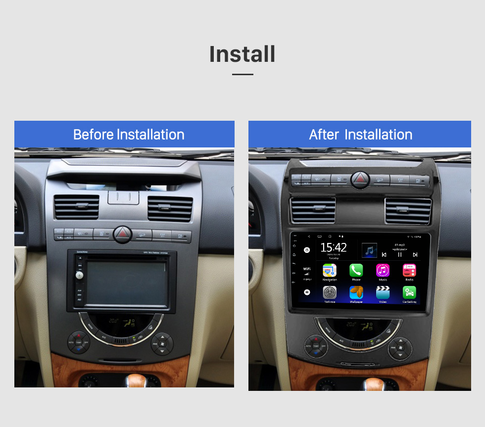 Seicane 9-дюймовый сенсорный экран Android 10.0 HD для 2015-2018 Ford Mustang Low Radio GPS-навигационная система с поддержкой WIFI Bluetooth Carplay Управление рулевым колесом DVR OBD 2