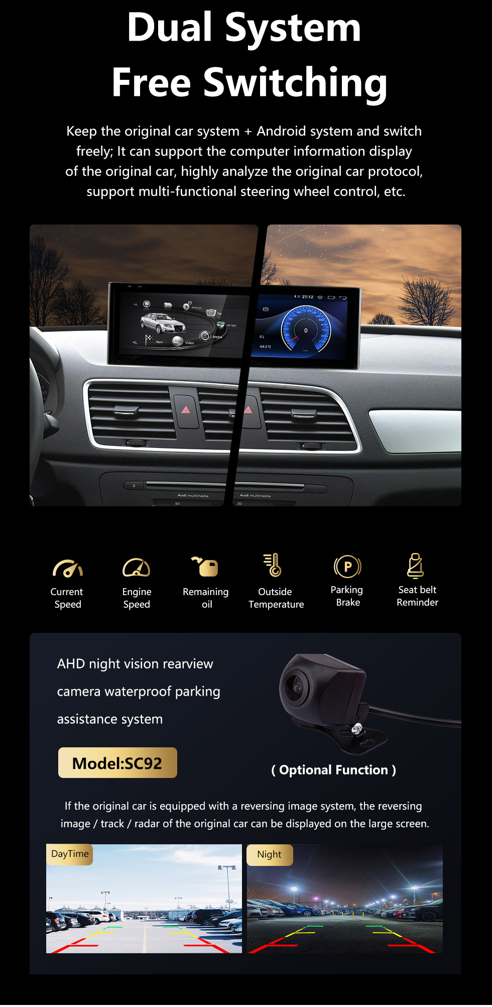 Seicane Сенсорный экран HD 12,3 дюйма Android 10.0 GPS-навигатор Радио для 2009-2016 AUDI A4 / A5 с поддержкой Bluetooth AUX DVR Carplay OBD Управление рулевым колесом Seicane Сенсорный экран HD 12,3 дюйма Android 10.0 GPS-навигатор Радио для 2009-2016 AUDI A4 / A5 с поддержкой Bluetooth AUX DVR Carplay OBD Управление рулевым колесом