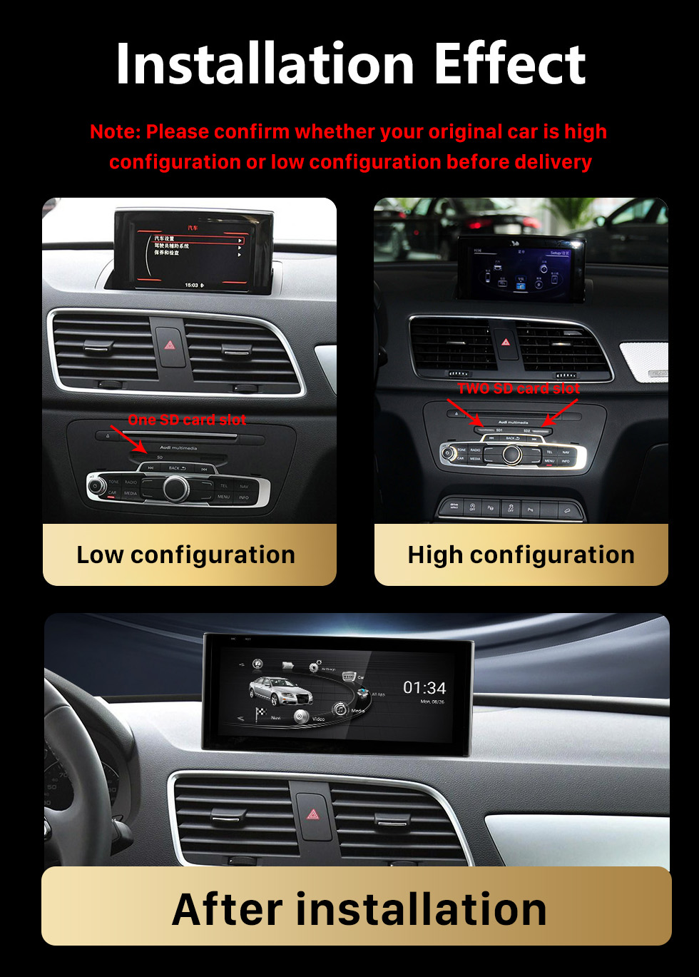 Seicane 8.8inch Android 10.0 for 2013-2018 AUDI Q3 Radio HD Touchscreen GPS Navigation System with Bluetooth support Carplay DVR