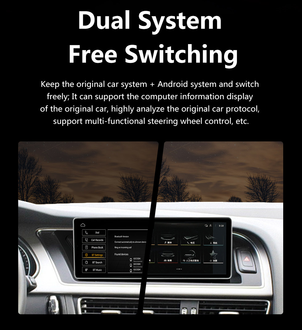 Seicane Сенсорный экран HD 12,3 дюйма Android 10.0 GPS-навигатор Радио для 2009-2016 AUDI A4 / A5 с поддержкой Bluetooth AUX DVR Carplay OBD Управление рулевым колесом Seicane Сенсорный экран HD 12,3 дюйма Android 10.0 GPS-навигатор Радио для 2009-2016 AUDI A4 / A5 с поддержкой Bluetooth AUX DVR Carplay OBD Управление рулевым колесом