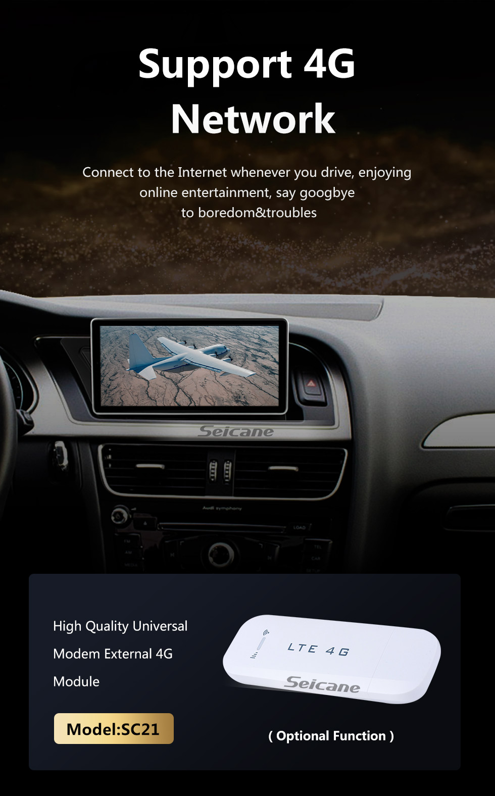 Seicane Сенсорный экран HD 12,3 дюйма Android 10.0 GPS-навигатор Радио для 2009-2016 AUDI A4 / A5 с поддержкой Bluetooth AUX DVR Carplay OBD Управление рулевым колесом Seicane Сенсорный экран HD 12,3 дюйма Android 10.0 GPS-навигатор Радио для 2009-2016 AUDI A4 / A5 с поддержкой Bluetooth AUX DVR Carplay OBD Управление рулевым колесом