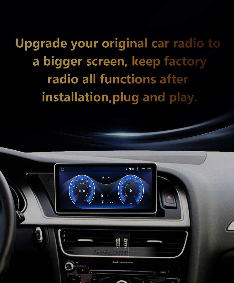Seicane Сенсорный экран HD 12,3 дюйма Android 10.0 GPS-навигатор Радио для 2009-2016 AUDI A4 / A5 с поддержкой Bluetooth AUX DVR Carplay OBD Управление рулевым колесом Seicane Сенсорный экран HD 12,3 дюйма Android 10.0 GPS-навигатор Радио для 2009-2016 AUDI A4 / A5 с поддержкой Bluetooth AUX DVR Carplay OBD Управление рулевым колесом