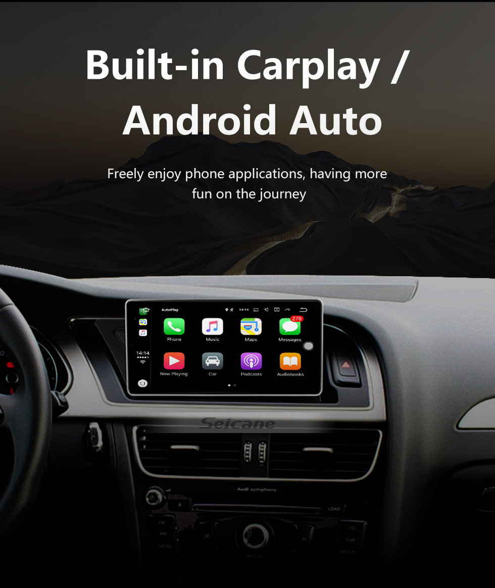 Seicane Сенсорный экран HD 12,3 дюйма Android 10.0 GPS-навигатор Радио для 2009-2016 AUDI A4 / A5 с поддержкой Bluetooth AUX DVR Carplay OBD Управление рулевым колесом Seicane Сенсорный экран HD 12,3 дюйма Android 10.0 GPS-навигатор Радио для 2009-2016 AUDI A4 / A5 с поддержкой Bluetooth AUX DVR Carplay OBD Управление рулевым колесом