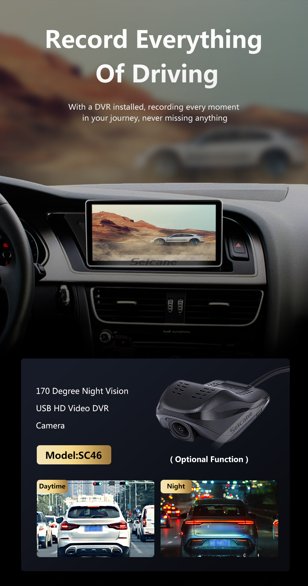 Seicane Сенсорный экран HD 12,3 дюйма Android 10.0 GPS-навигатор Радио для 2009-2016 AUDI A4 / A5 с поддержкой Bluetooth AUX DVR Carplay OBD Управление рулевым колесом Seicane Сенсорный экран HD 12,3 дюйма Android 10.0 GPS-навигатор Радио для 2009-2016 AUDI A4 / A5 с поддержкой Bluetooth AUX DVR Carplay OBD Управление рулевым колесом