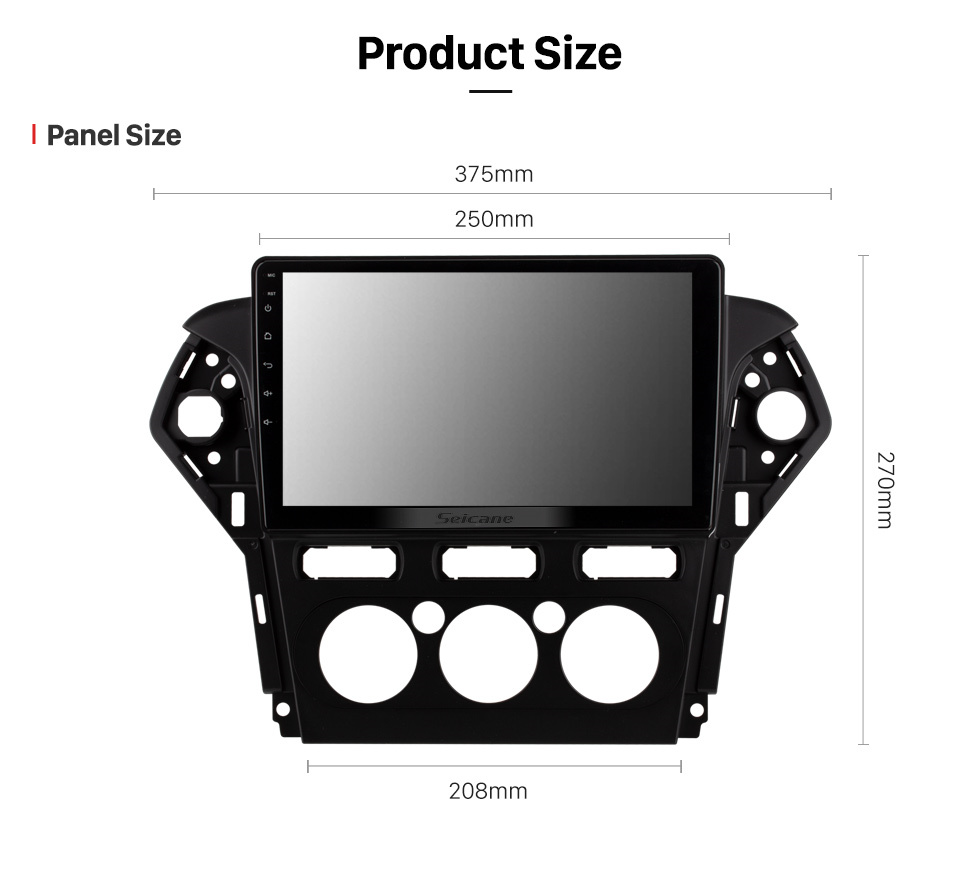 Seicane HD Touchscreen de 10,1 polegadas Android 11.0 para 2011-2013 Ford Mondeo Win Auto A / C Rádio Sistema de navegação GPS Bluetooth Suporte para Carplay Câmera de backup