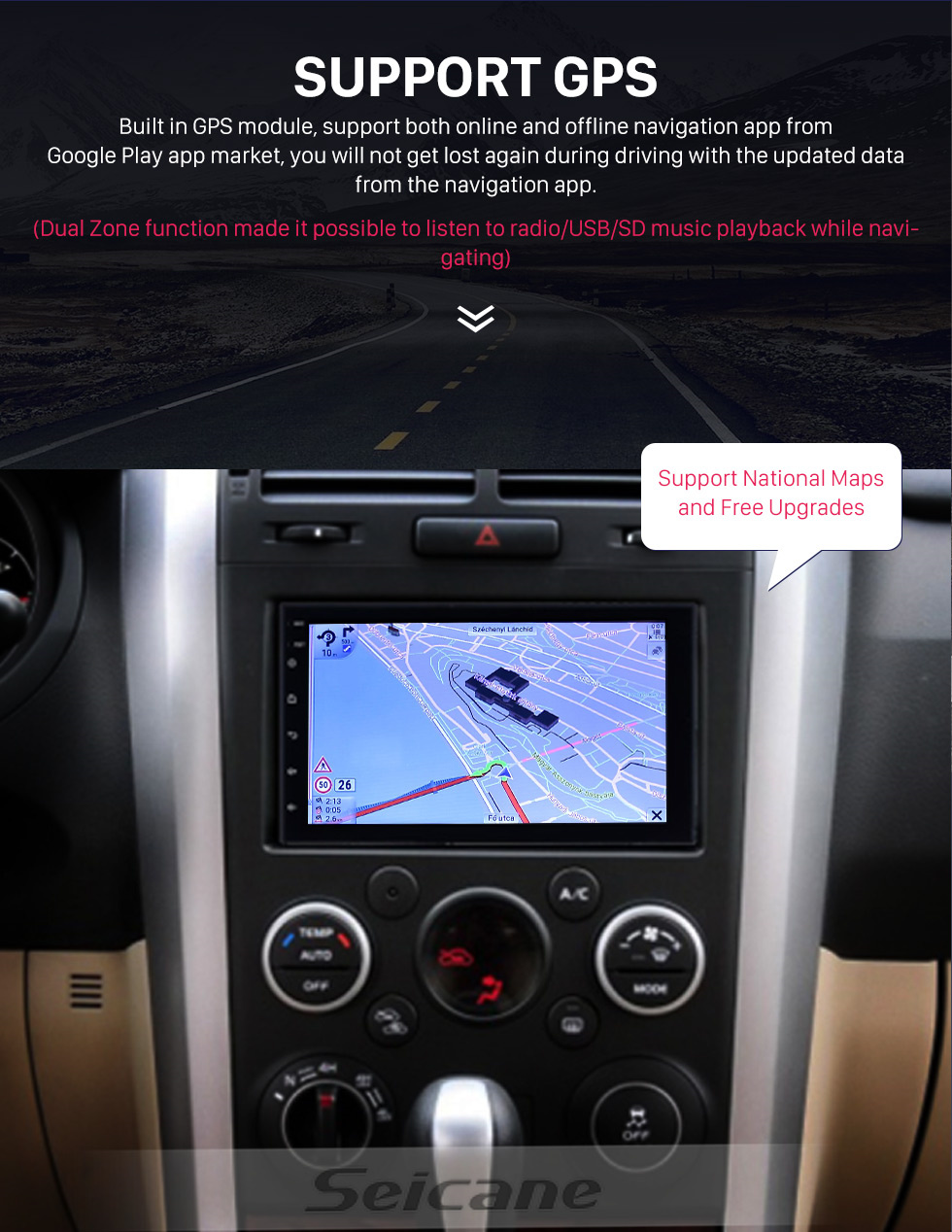 Seicane Android 10.0 Универсальный Toyota Hyundai Kia Nissan Volkswagen Suzuki Honda Радио GPS-навигация 1080P Видео Bluetooth USB WIFI Поддержка Камера заднего вида Зеркальная связь Управление рулевым колесом