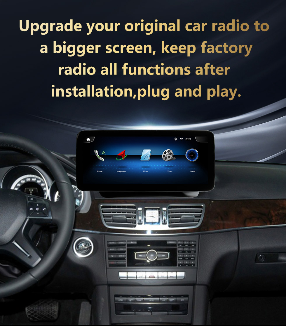 Seicane Carplay Écran tactile 12,3 pouces pour 2009-2014 2015 2016 Mercedes Classe E W212 Classe E Coupé W207 E63 E260 E200 E300 E400 E180 E320 E350 E400 E500 E550 E63AMG Radio Système de navigation GPS Android Auto avec Bluetooth