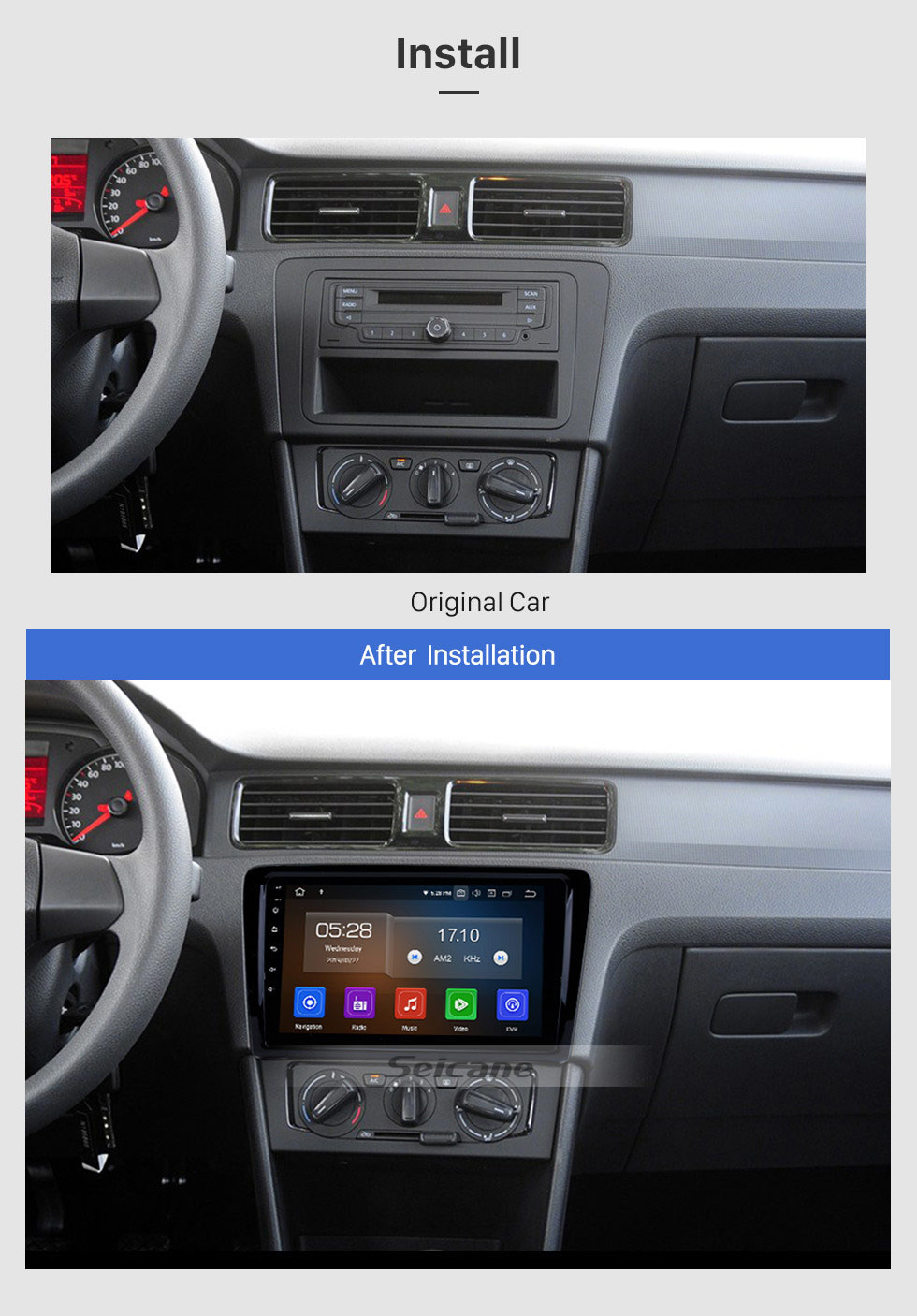 Seicane 2012 2013 2014 2015 VW Volkswagen SANTANA Android 9.0 Radio GPS Bluetooth HD Écran tactile Soutien caméra de recul Contrôle du volant 3G / 4G WIFI OBD2 DVR Seicane 2012 2013 2014 2015 VW Volkswagen SANTANA Android 9.0 Radio GPS Bluetooth HD Écran tactile Soutien caméra de recul Contrôle du volant 3G / 4G WIFI OBD2 DVR
