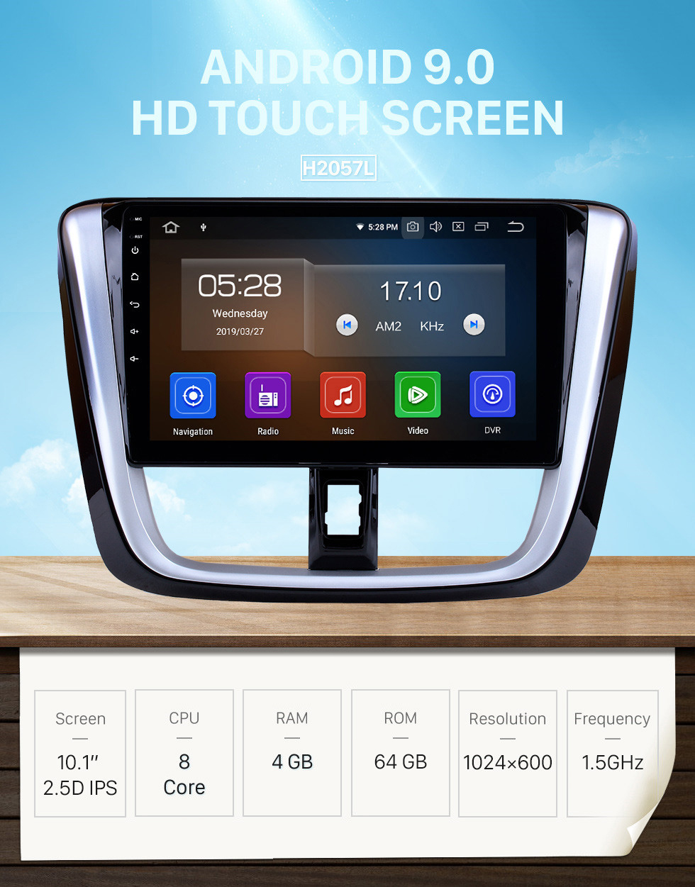 Seicane 10,1 pouces HD Radio tactile Stéréo Système de navigation GPS automatique Android 9.0 Pour 2014 2015 2016 2017 TOYOTA VIOS Soutien Bluetooth OBD II DVR 3G / 4G WIFI Caméra de recul Seicane 10,1 pouces HD Radio tactile Stéréo Système de navigation GPS automatique Android 9.0 Pour 2014 2015 2016 2017 TOYOTA VIOS Soutien Bluetooth OBD II DVR 3G / 4G WIFI Caméra de recul