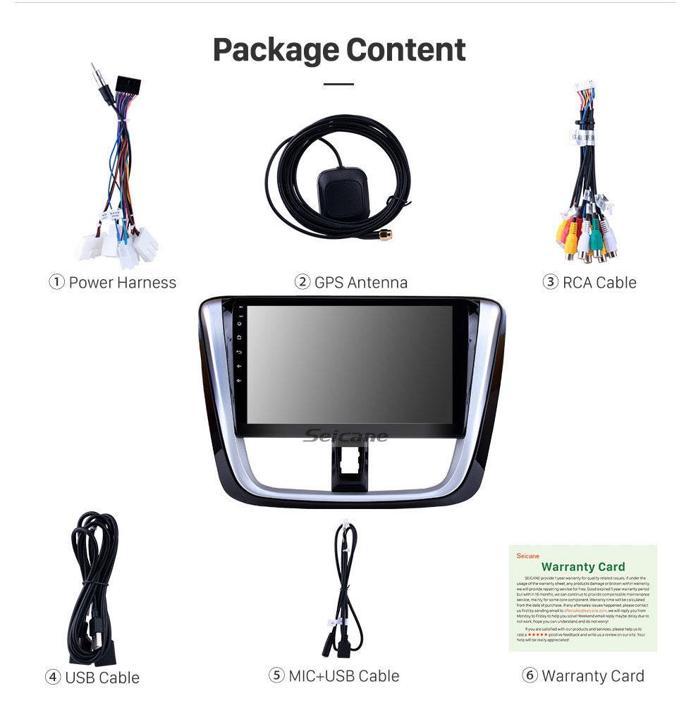 Seicane 10,1 pouces HD Radio tactile Stéréo Système de navigation GPS automatique Android 9.0 Pour 2014 2015 2016 2017 TOYOTA VIOS Soutien Bluetooth OBD II DVR 3G / 4G WIFI Caméra de recul Seicane 10,1 pouces HD Radio tactile Stéréo Système de navigation GPS automatique Android 9.0 Pour 2014 2015 2016 2017 TOYOTA VIOS Soutien Bluetooth OBD II DVR 3G / 4G WIFI Caméra de recul