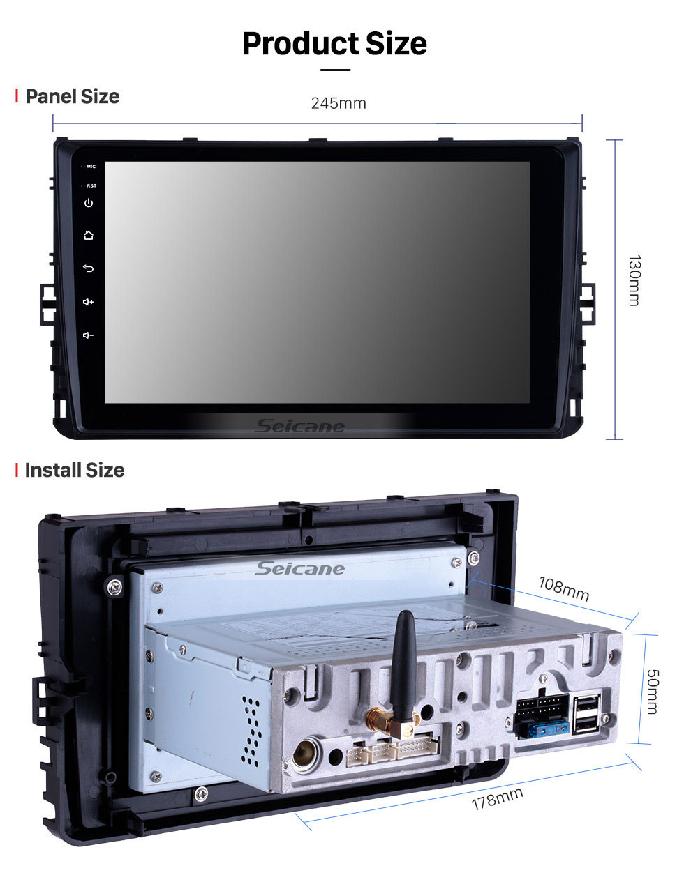 Seicane OEM 9 inch HD Touchscreen GPS navigation system Android 9.0 for 2018 VW Volkswagen Universal Support 3G/4G WiFi Radio Bluetooth Vedio Carplay Steering Remote Control Seicane OEM 9 inch HD Touchscreen GPS navigation system Android 9.0 for 2018 VW Volkswagen Universal Support 3G/4G WiFi Radio Bluetooth Vedio Carplay Steering Remote Control