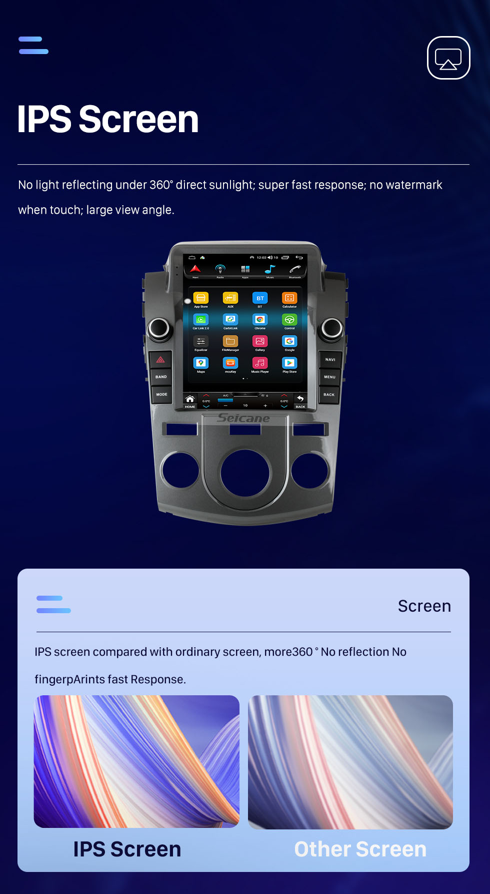 Seicane 9,7 polegadas Android 11.0 para 2009-2016 KIA Forte Rádio Sistema de Navegação GPS com Bluetooth HD Touchscreen AUX Carplay suporte TV Digital AHD Câmera