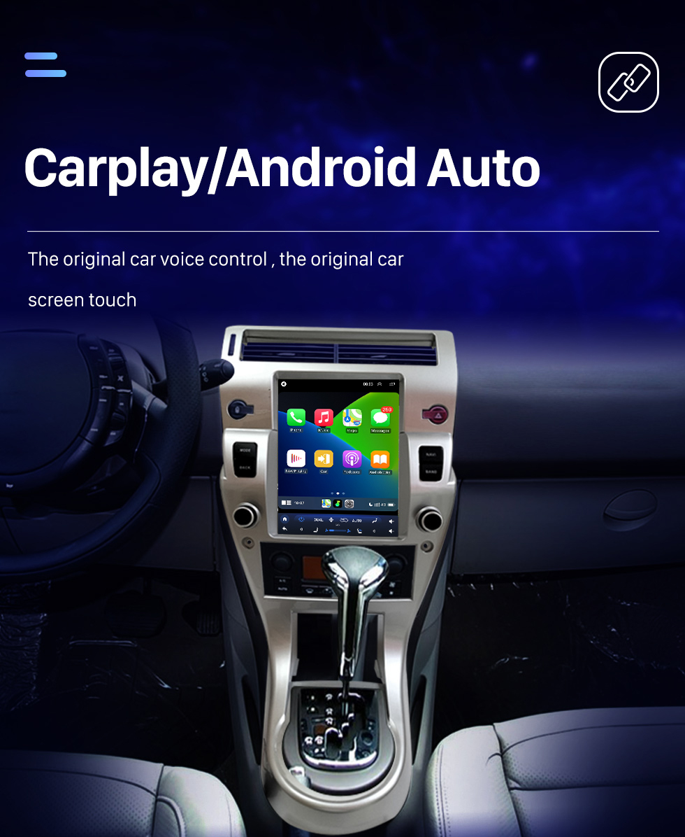 Seicane Tela sensível ao toque HD 9,7 polegadas Android 10.0 para 2008-2011 Peugeot C-QUATRE Rádio Sistema de Navegação GPS Bluetooth Carplay suporte Câmera de backup DVR Controle de volante TPMS